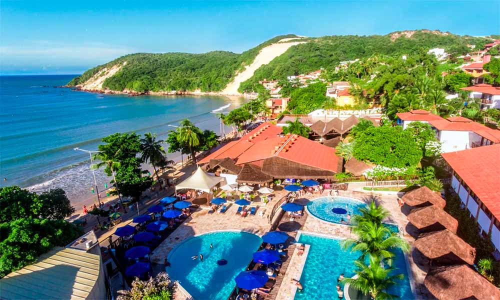 Resort bom e barato D Beach Resort em Natal no litoral do Nordeste.